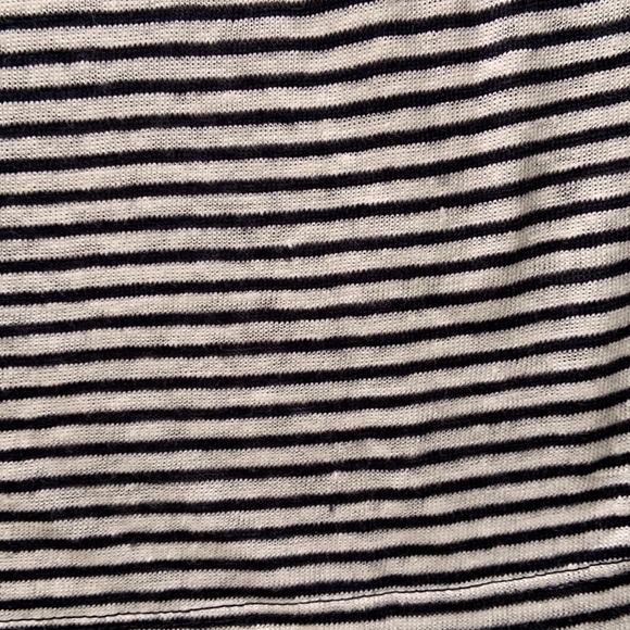 Zara 100% Linen Striped Women’s T-Shirt Large - Picture 8 of 9